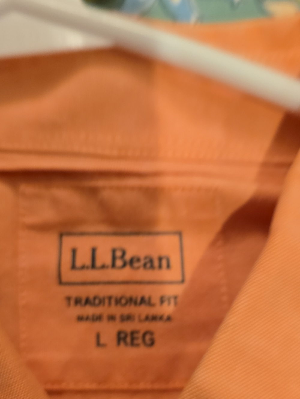 L.L.Bean Orange Traditional Fit Button-Up Shirt
